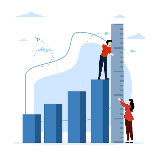 improvement or business growth concept Business benchmark measurement KPI key performance