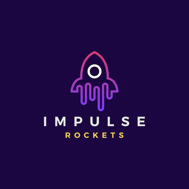 Impulse Wave Rocket Logo Vector Icon illustration