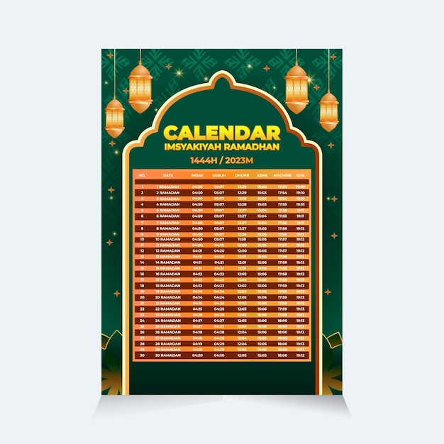 Imsakiyah Ramadan Calendar Template