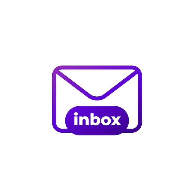 Inbox or email icon on white