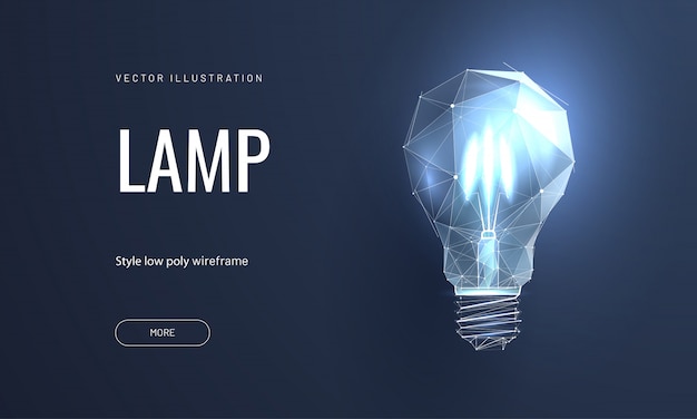 Incandescent lamp in polygonal style