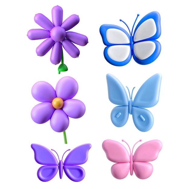 Includes colorful pastel flowers and butterflies