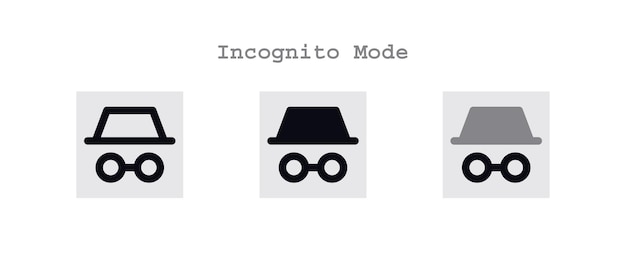 Incognito mode icons set