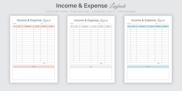 Income and expense tracker logbook and money management small business planner journal notebook