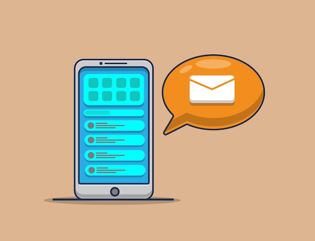 Incoming message notification illustration icon