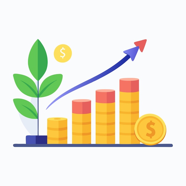 Vector increase money growth profit growing symbol progress symbol growth success arrow icon