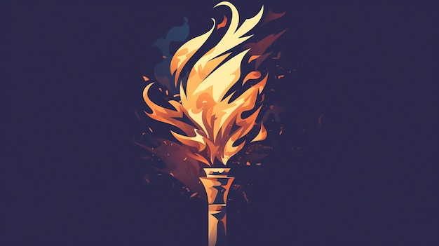 Independence Day 2024 Patriotic Torch Logo