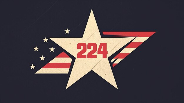 Vector independence day 2024 red white and blue star logo