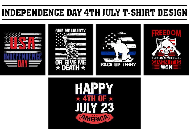 Vector independence day 4th july tshirt bundle