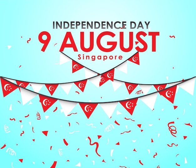 Independence Day 9 August of Singapore illustration design