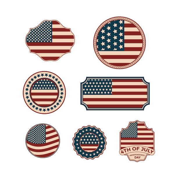 Independence Day badge and label Illustration Patriot proud label stamp American flag