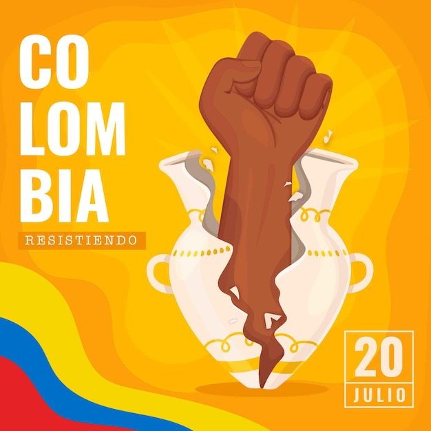 Independence day Colombia Flat