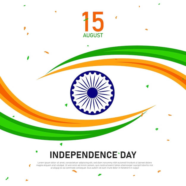 independence day concept with tricolor Happy independence day Greeting card design for Indian