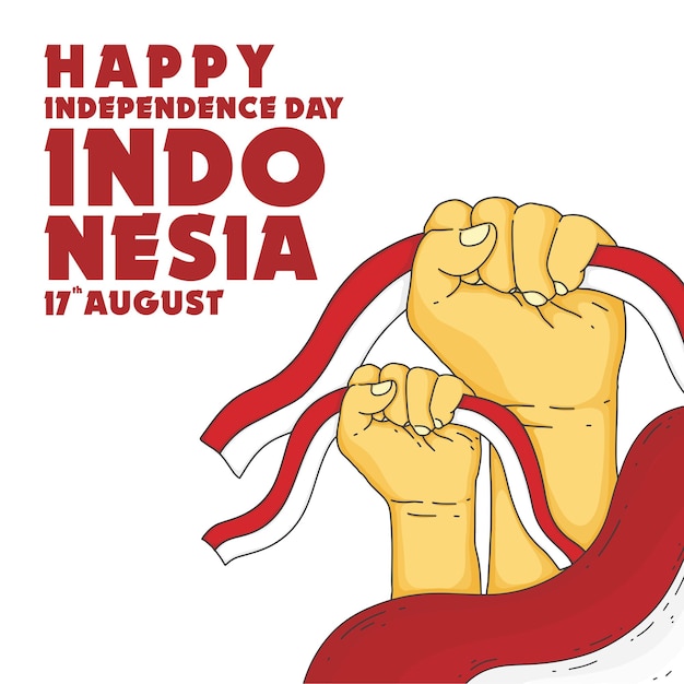 Independence day Indonesia template vector