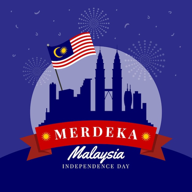 Independence day of malaysia event illustrated