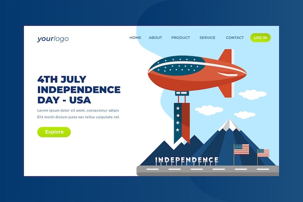 Independence Day - Vector Landing Page