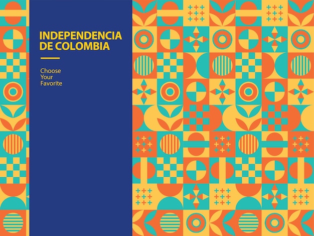 Independencia de Colombia flag event pride vector travel yellow holiday element freedom national art