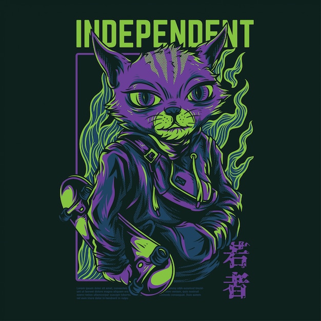 Independent Cat Illustration