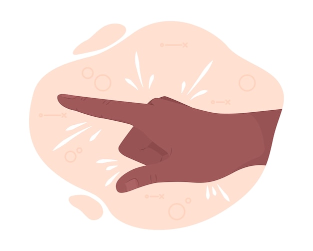 Index finger 2D vector isolated illustration