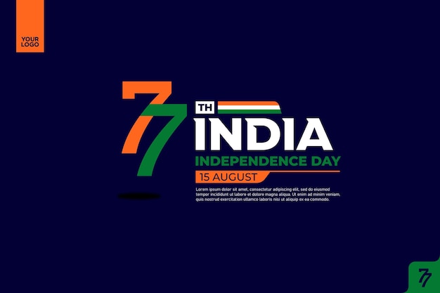 India 77th independence anniversary logotype