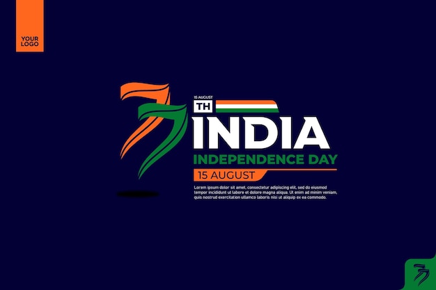 India 77th independence anniversary logotype