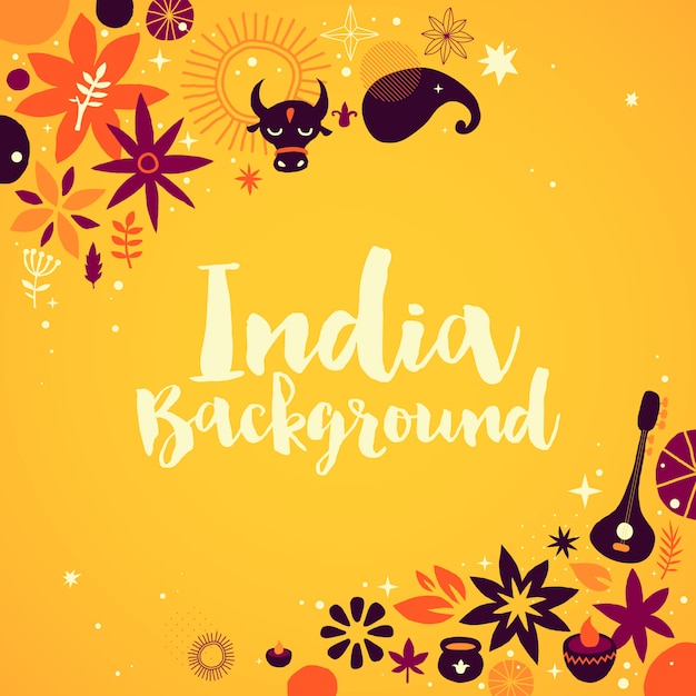 India background template with national elements