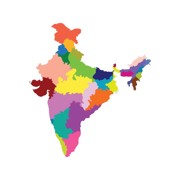 India colorful map logo