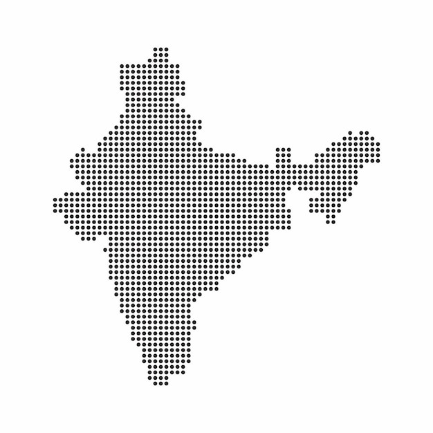 India country map made from abstract halftone dot pattern