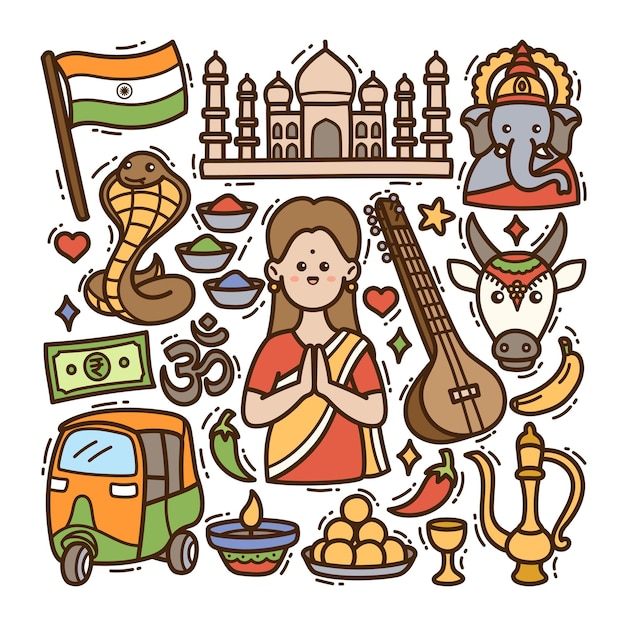 Vector india doodle illustration