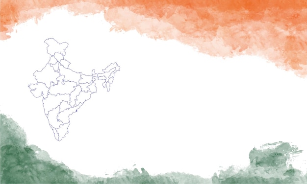 India Flag Vector With Map