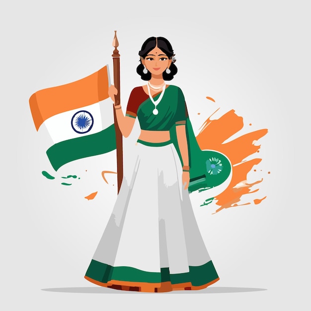 India Independence Day with indian girl