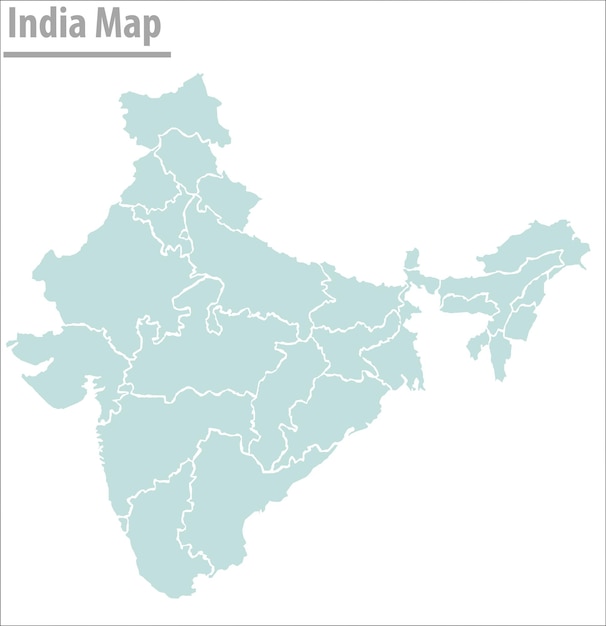 India map illustration vector detailed india map with regions