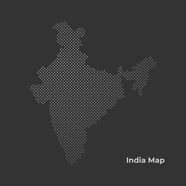 India map square dotted vector illustration