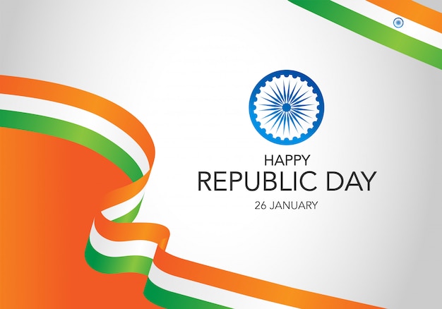 india republic day background with waving flag