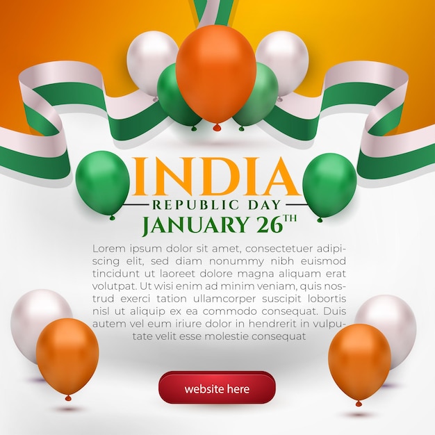 India republic day greeting card flyer template