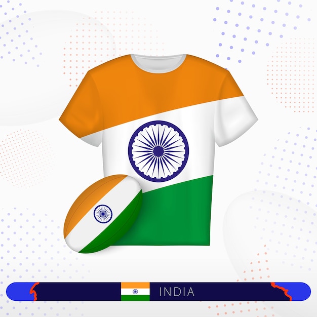 India rugby jersey with rugby ball of India on abstract sport background