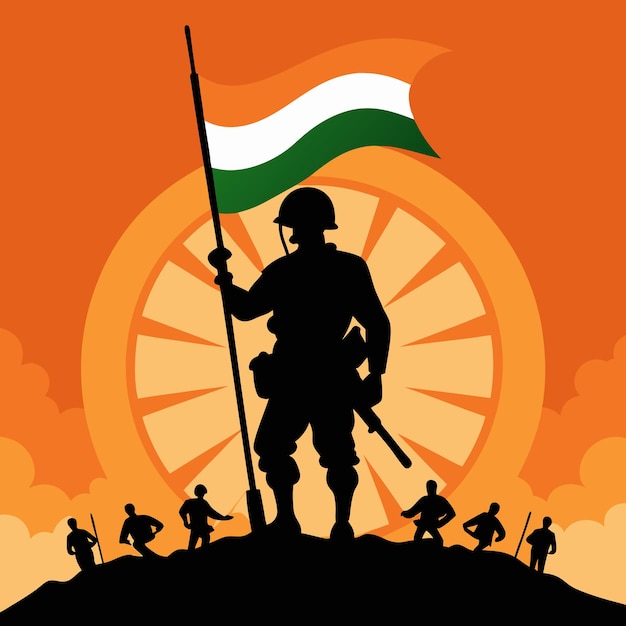 India victory day indian army black silhouette