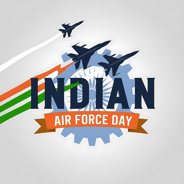 Indian Air Force Day Celebration Vector Image Illustration