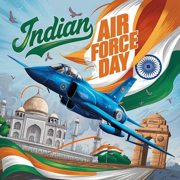 Vector indian air force day celebration vector image illustration