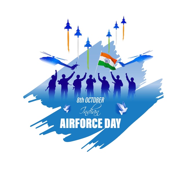 Indian air force dayvector illustration of Indian jet air shows on abstract background