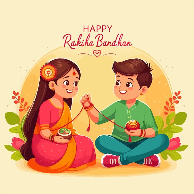 Indian brother and sister festival happy Raksha Bandhan concept Happy Raksha Bandhan background