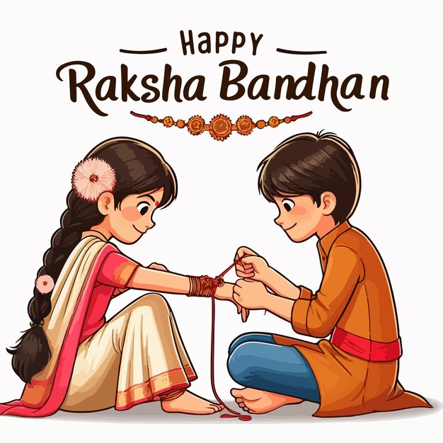 Vector indian brother and sister festival happy raksha bandhan concept happy raksha bandhan background