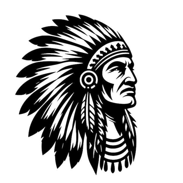 indian chief head tribal logo vector