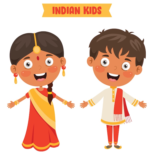 Indian Children Wearing Traditional Clothes