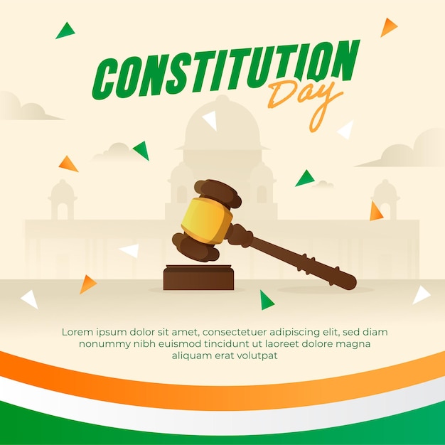 Vector indian constitution day social media post design