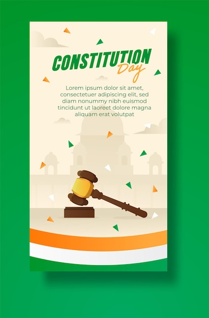 Vector indian constitution day social media stories design