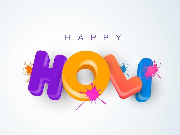 Indian festival of colours Happy Holi concept with shiny text Holi and colour stains with space for your text message