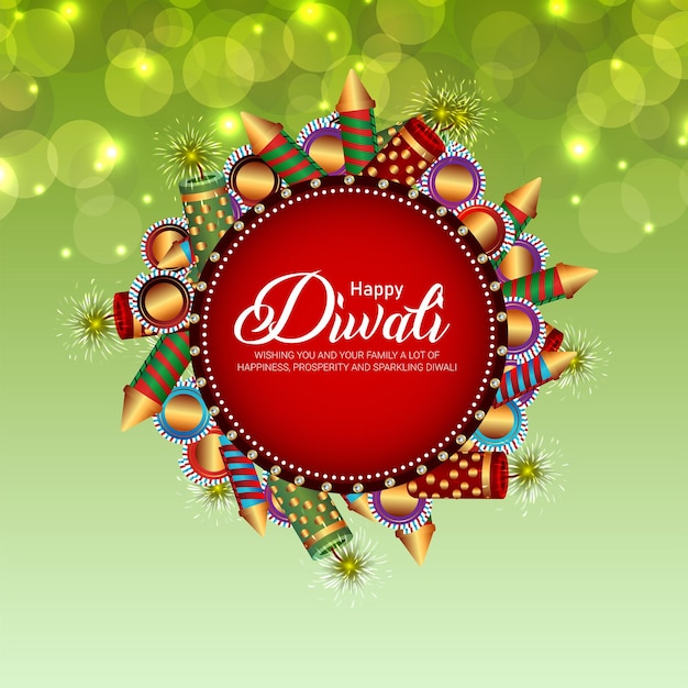 Indian festival happy diwali celebration greeting card