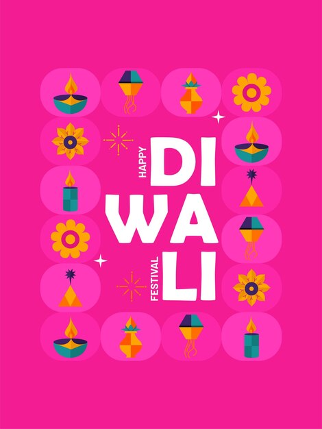 Vector indian festival happy diwali greeting card invitation card template design vector illustration