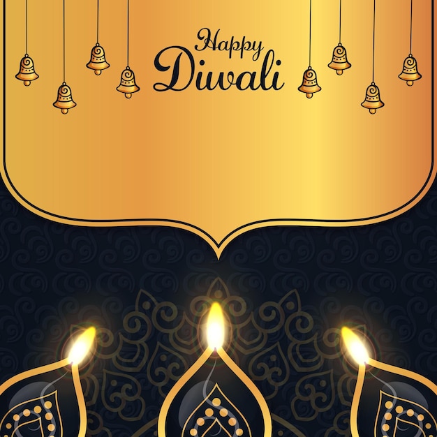 Vector indian festival happy diwali with diwali props holiday background diwali celebration greeting card vector illustration design